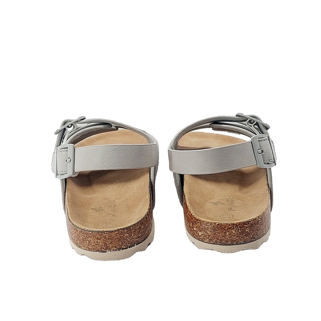 Kids Double Buckle Cork Sandal (EU 25–30) – Light Grey 6