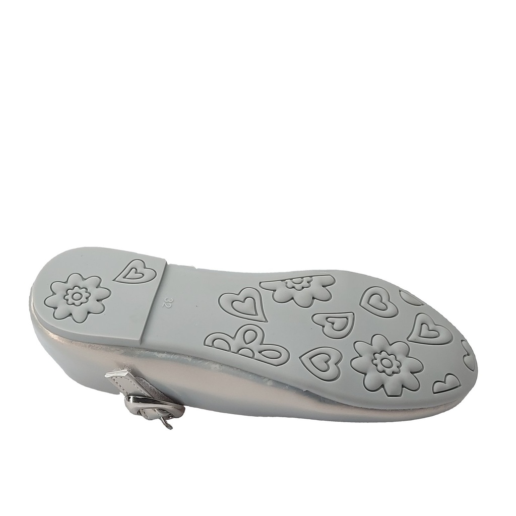 Girls' Mary Jane Shoes with Buckle Strap – Silver 5