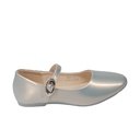 Girls' Mary Jane Shoes with Buckle Strap – Silver 6
