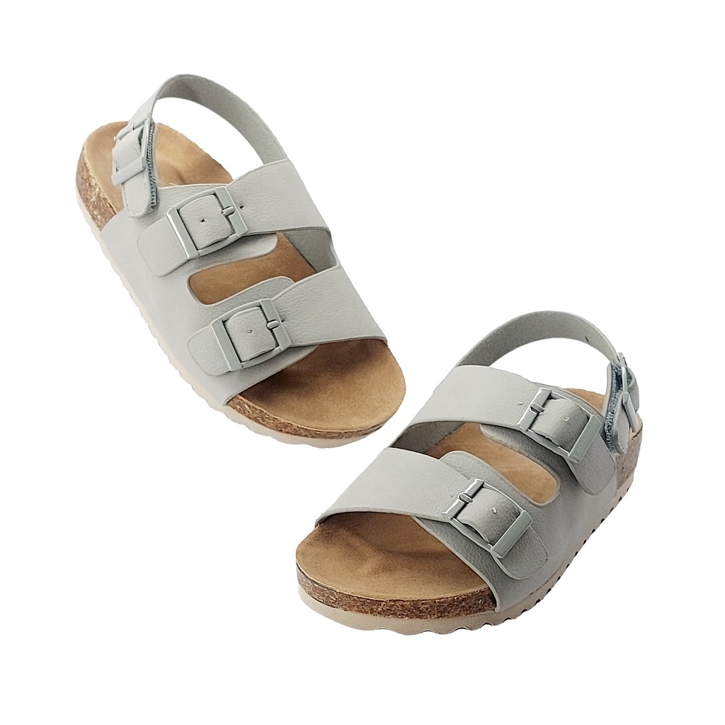 Kids Double Buckle Cork Sandal (EU 25–30) – Light Grey 8