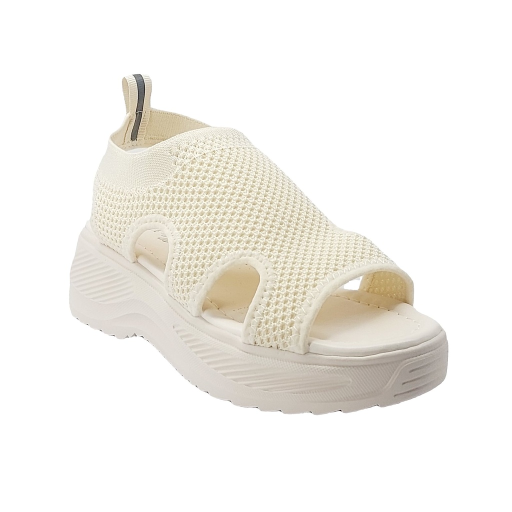 Women's Slip-on Knit Platform Sandal – Ivory 1