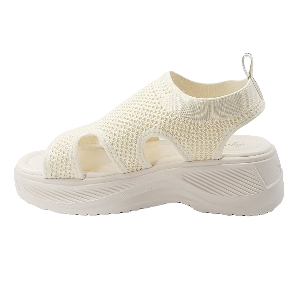 Women's Slip-on Knit Platform Sandal – Ivory 3