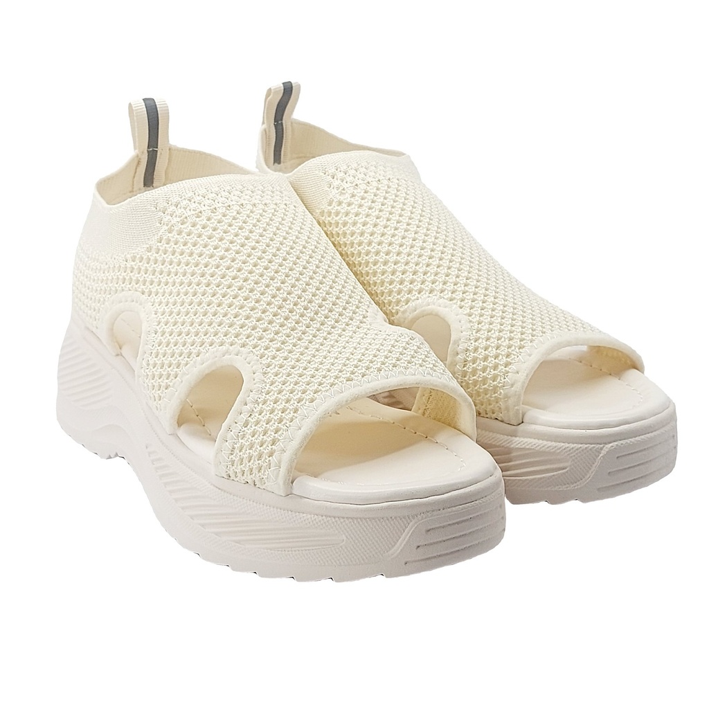 Women's Slip-on Knit Platform Sandal – Ivory 4