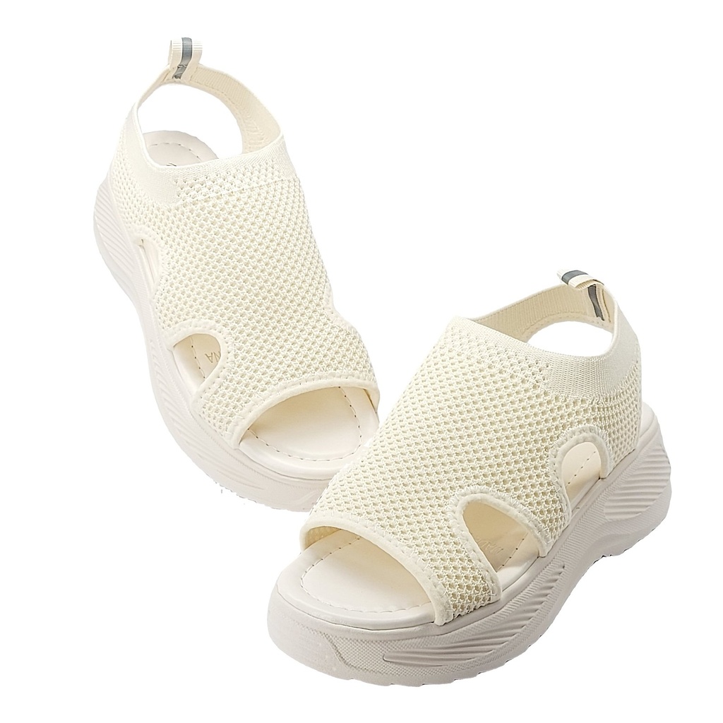 Women's Slip-on Knit Platform Sandal – Ivory 6