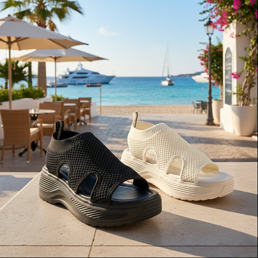 Women's Slip-on Knit Platform Sandal – all colours