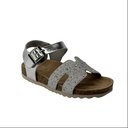 Girls' Glitter Sandal with Ankle Strap – Silver 1