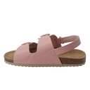Kids Double Buckle Cork Sandal, Black/Pink/White (EU 25–30) – Pink 3