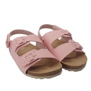 Kids Double Buckle Cork Sandal, Black/Pink/White (EU 25–30) – Pink 5