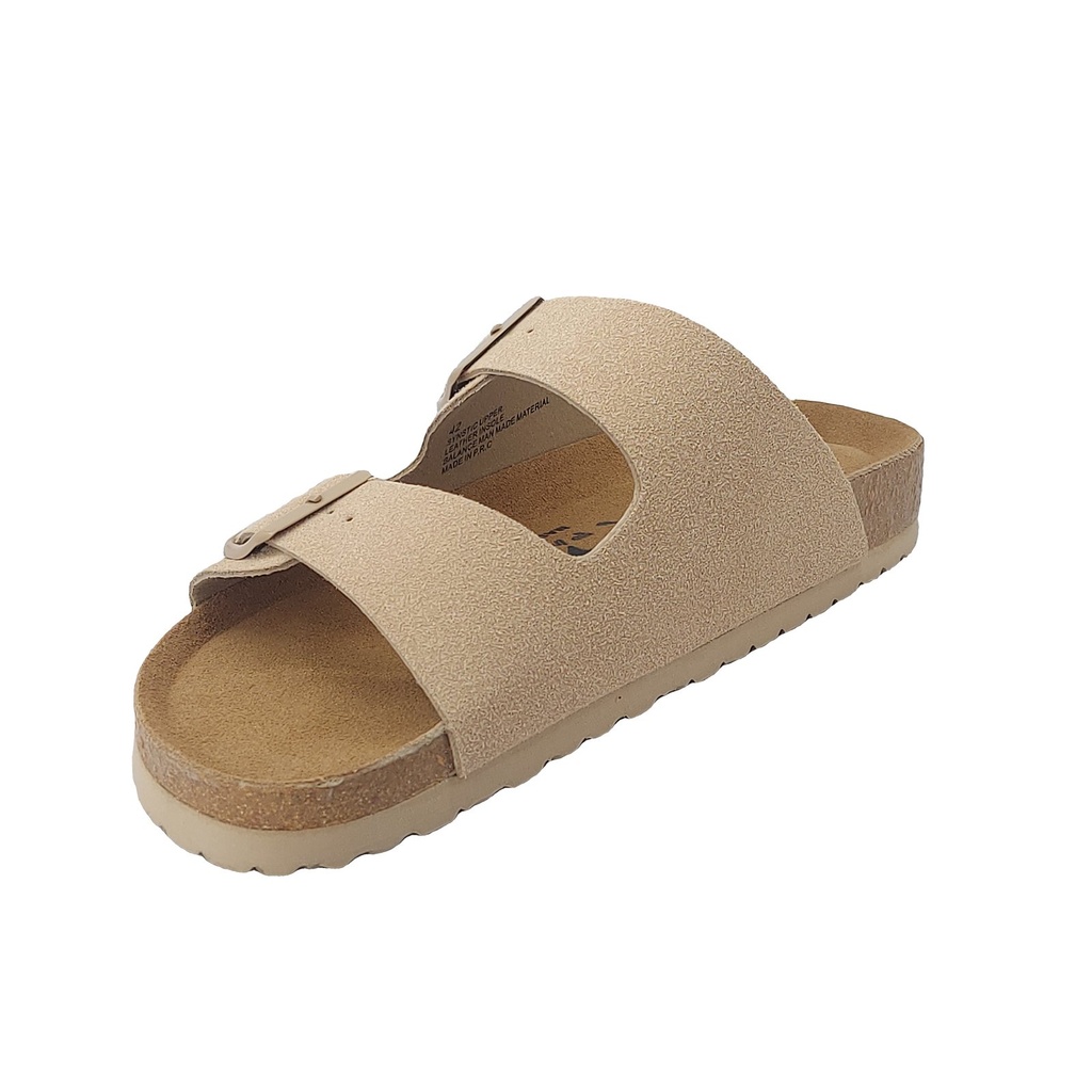 Double Strap Cork Footbed Sandal – Beige 1