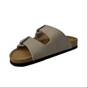 Men's Double Buckle Cork Footbed Sandal – Grey 1