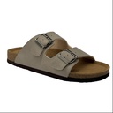 Men's Double Buckle Cork Footbed Sandal – Grey 2