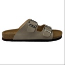 Men's Double Buckle Cork Footbed Sandal – Grey 3