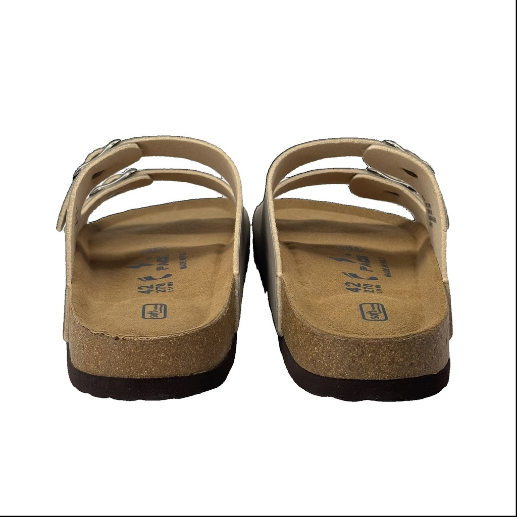 Men's Double Buckle Cork Footbed Sandal – Grey 5