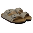 Men's Double Buckle Cork Footbed Sandal – Grey 6