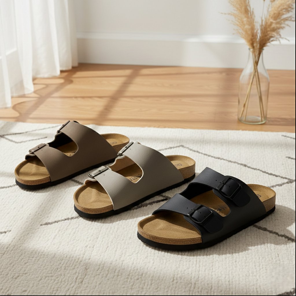 Men's Double Buckle Cork Footbed Sandal – all colours