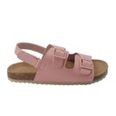 Kids Double Buckle Cork Sandal, Black/Pink/White (EU 25–30)