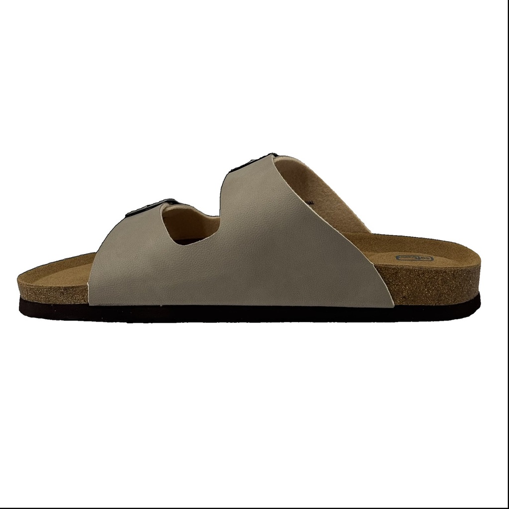 [DBM-172-GRE-41] Men's Double Buckle Cork Footbed Sandal (Grey, 41)