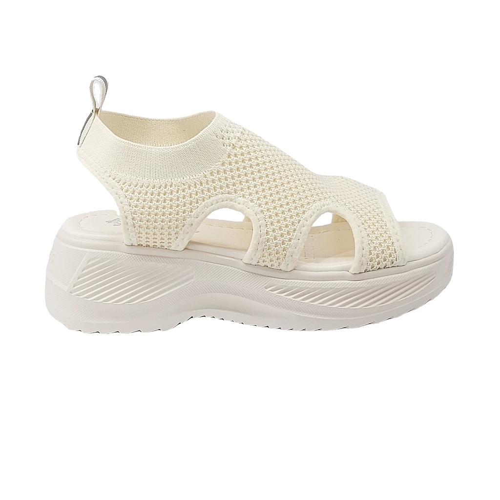 [DBL232-IVO-36] Women's Slip-on Knit Platform Sandal (Ivory, 36)